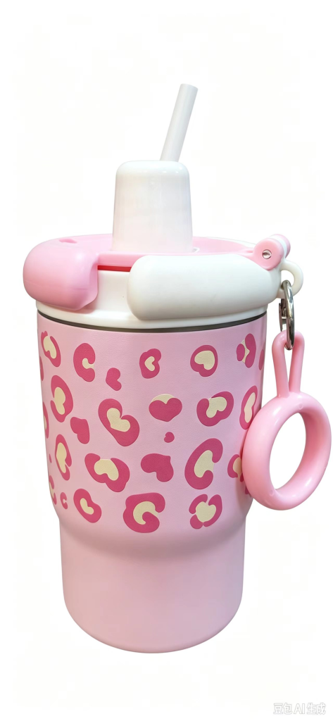 Leopard-Print Straw Tumbler · LH-64-8
